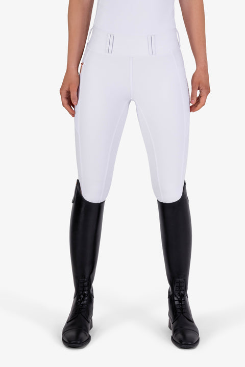 CRYSTAL KYLIE - RIDING LEGGINGS | WHITE - ROSE GOLD