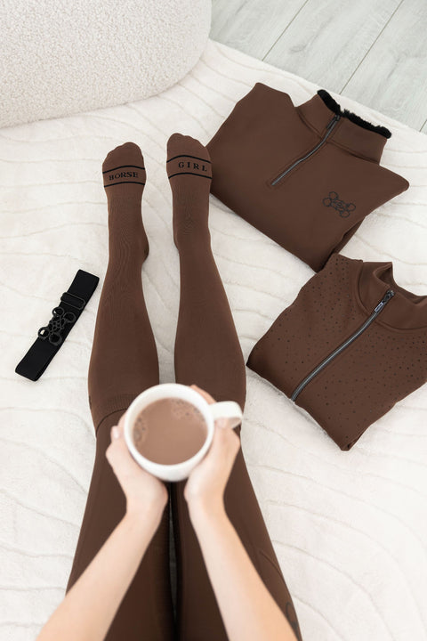 CLARA SOCKS | MOCHA LATTE BLACK - HORSE GIRL