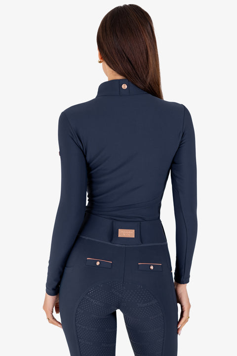 Kylie - Camisa de montar | Azul "Oro rosa"