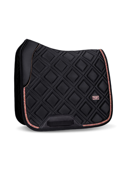 CELINE - DRESSAGE SADDLE PAD | BLACK ROSE GOLD