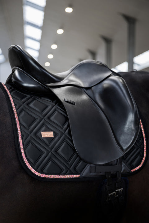 CELINE - DRESSAGE SADDLE PAD | BLACK ROSE GOLD