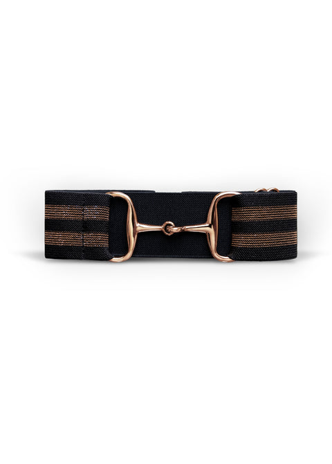 GINNY - BELT | STRIPE | BLACK ROSE GOLD