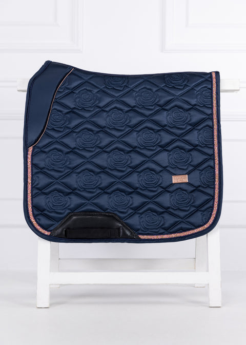 SERENA - DRESSAGE SADDLE PAD | NAVY ROSE GOLD CRYSTALS