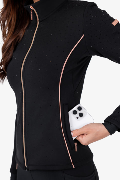 FLORENCE - PERFORMANCE JACKET | BLACK CRYSTAL ROSE GOLD