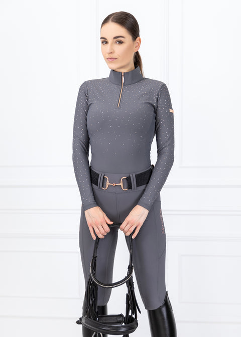 KYLIE - BASE LAYER LONG SLEEVE | SMOKEY GREY ROSE GOLD