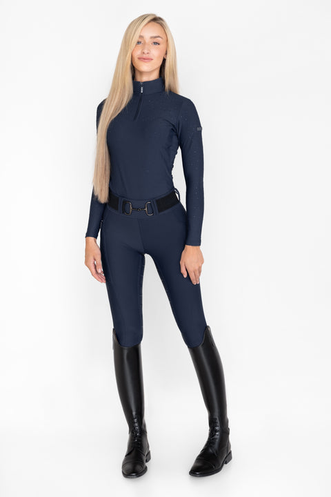 KYLIE - EQUESTRIAN BASE LAYER LONG SLEEVE | NAVY CRYSTAL