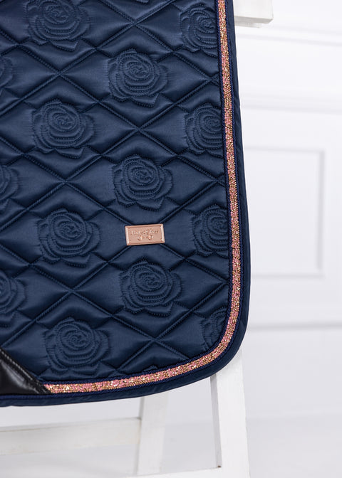 SERENA - DRESSAGE SADDLE PAD | NAVY ROSE GOLD CRYSTALS