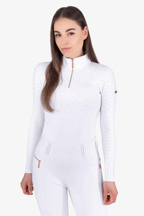 KYLIE - BASE LAYER LONG SLEEVE | WHITE ROSE GOLD CRYSTAL