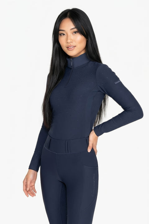 KYLIE - EQUESTRIAN BASE LAYER LONG SLEEVE | NAVY CRYSTAL