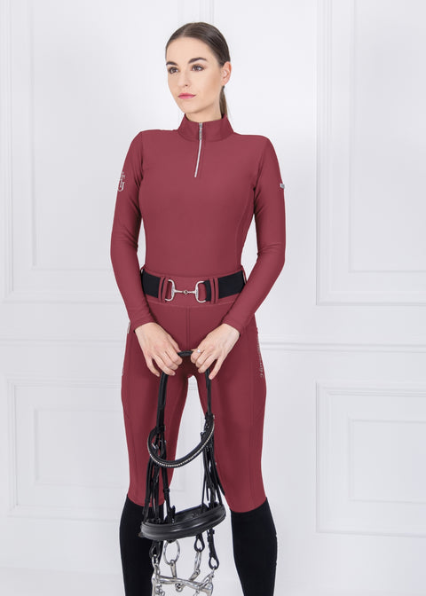 Kylie - Leggings da equitazione | Rose Berry | Full Grip