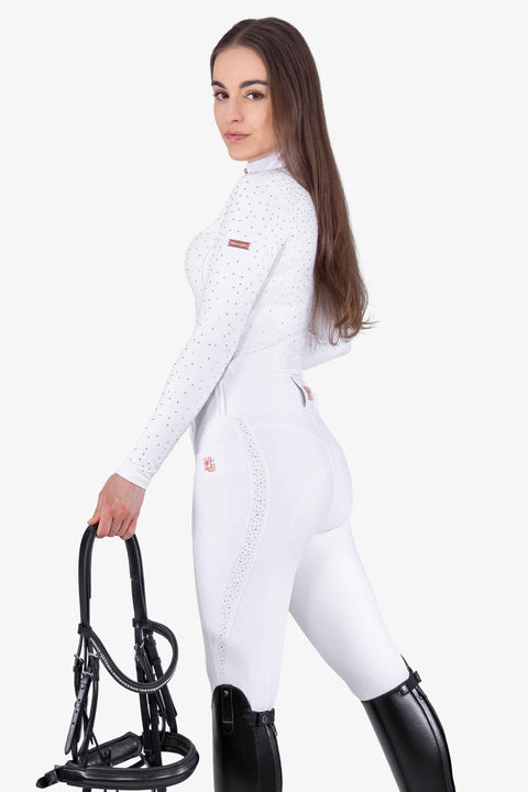 KYLIE - BASE LAYER LONG SLEEVE | WHITE ROSE GOLD CRYSTAL