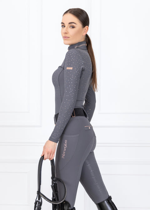 KYLIE - BASE LAYER LONG SLEEVE | SMOKEY GREY ROSE GOLD