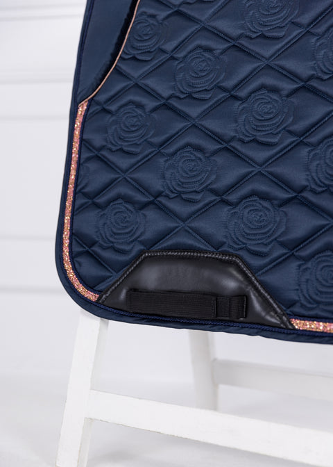 SERENA - DRESSAGE SADDLE PAD | NAVY ROSE GOLD CRYSTALS