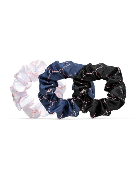 KIMMY - SATIN HAIR TIES | NAVY BLACK WHITE