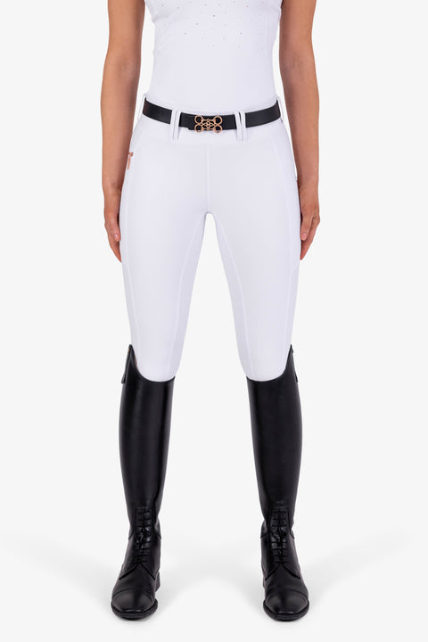 GINNY LEATHER BIT BELT | BLACK - ROSE GOLD
