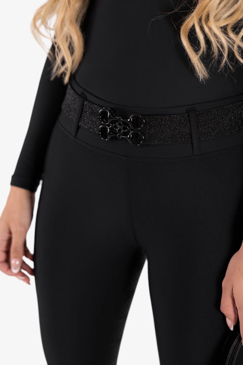 GINNY - BELT |  BLACK STARDUST - METALLIC BLACK