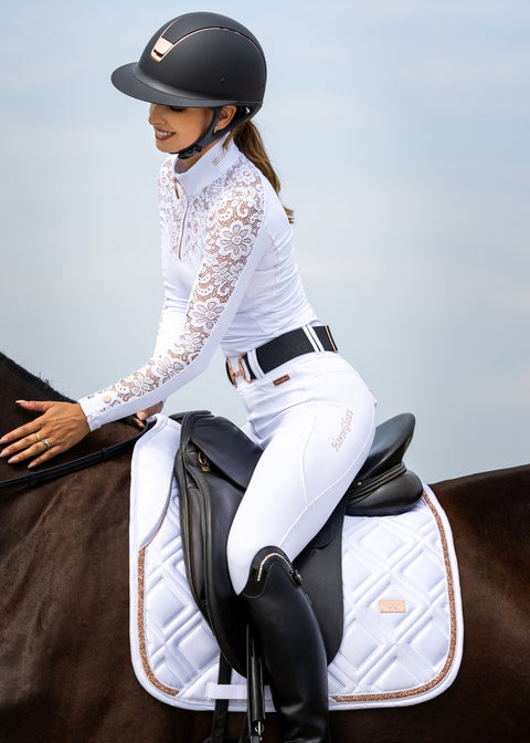 CELINE - DRESSAGE SADDLE PAD | WHITE ROSE GOLD