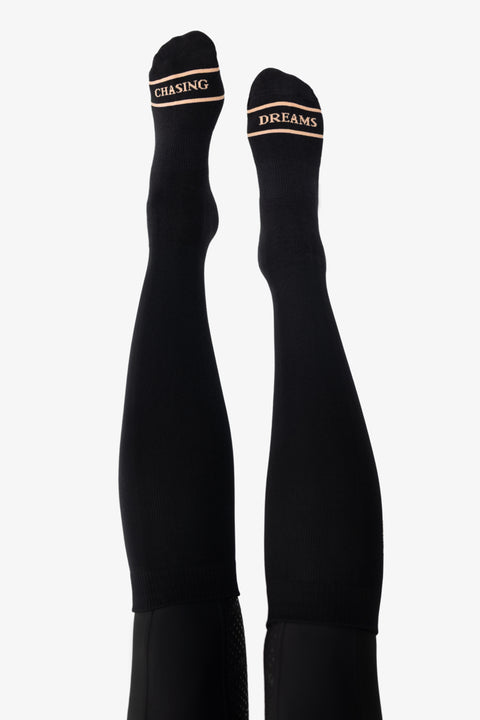 RIDING SOCKS | BLACK ROSE GOLD - CHASING DREAMS