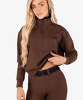 GINNY - QUARTER ZIP | MOCHA LATTE