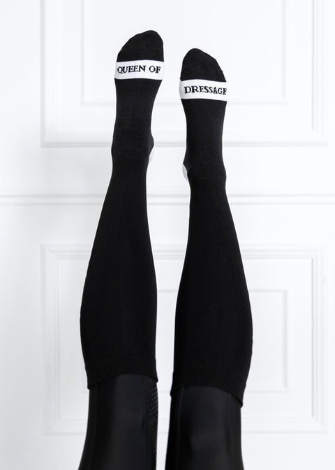 RIDING SOCKS - BLACK - QUEEN OF DRESSAGE