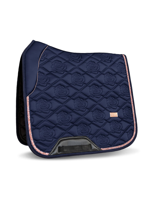 SERENA - DRESSAGE SADDLE PAD | NAVY ROSE GOLD CRYSTALS