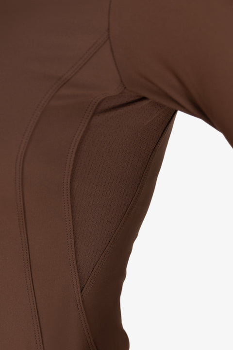 Kylie – Koszulka jeździecka z długim rękawem | Mocha Latte