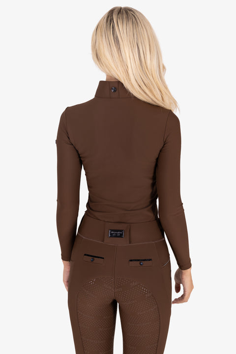 Kylie – Koszulka jeździecka z długim rękawem | Mocha Latte