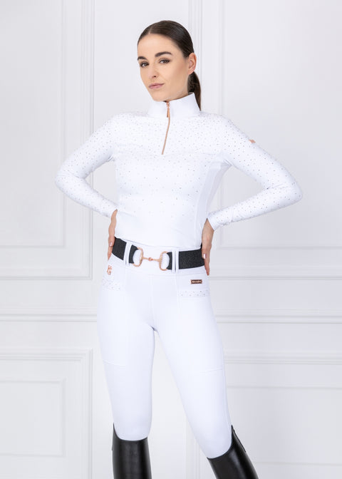 KYLIE - TRAININGSSHIRT | WIT ROSÉ GOUD SWAROVSKI