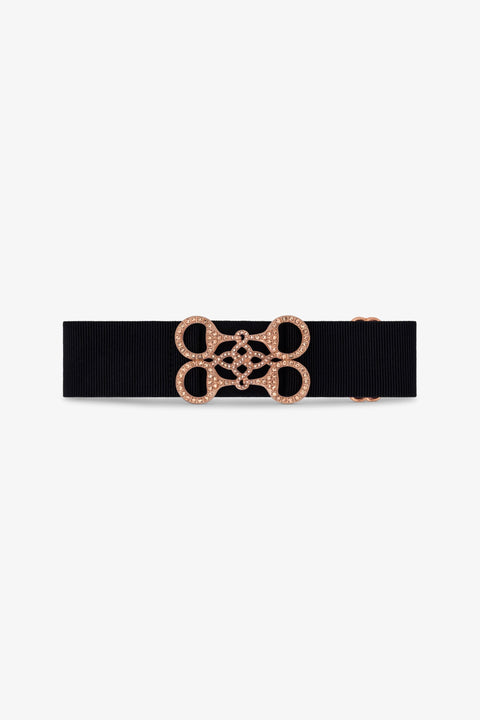GINNY - BELT | BLACK ROSE GOLD CRYSTALS