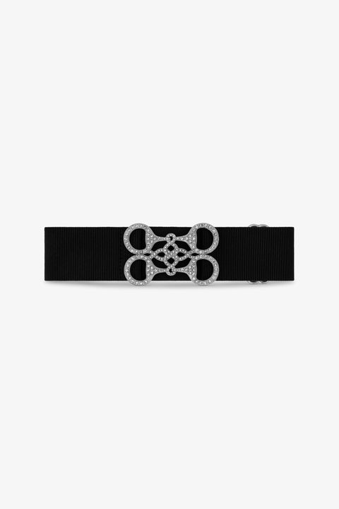 GINNY - BELT |  BLACK - SILVER CRYSTALS