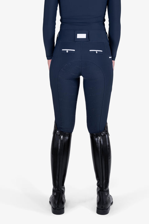 CRYSTAL KYLIE - RIDING LEGGINGS | NAVY - WHITE CRYSTALS