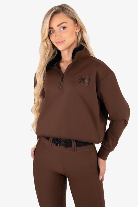 GINNY - QUARTER ZIP | MOCHA LATTE