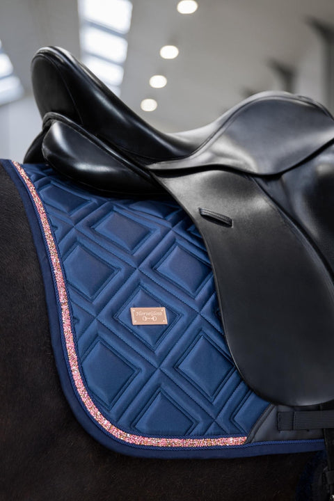 Celine - Sottosella da dressage | Navy "Oro Rosa"