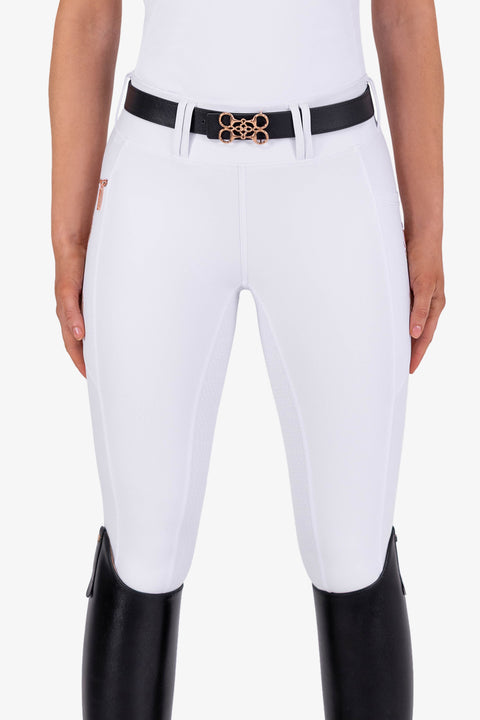 GINNY LEATHER BIT BELT | BLACK - ROSE GOLD