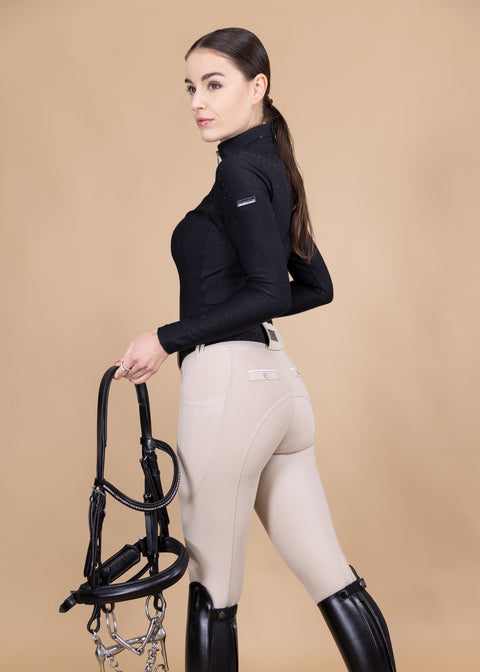 KYLIE - RIDING LEGGINGS | CREME SILVER