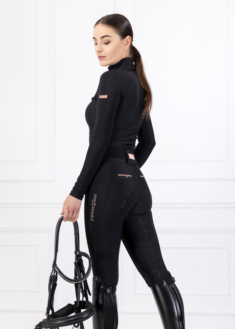 SWAROVSKI KYLIE - RIDING LEGGINGS | BLACK ROSE GOLD