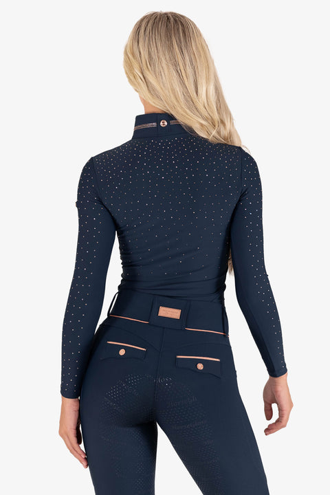 KYLIE - BASE LAYER LONG SLEEVE | NAVY ROSE GOLD CRYSTAL