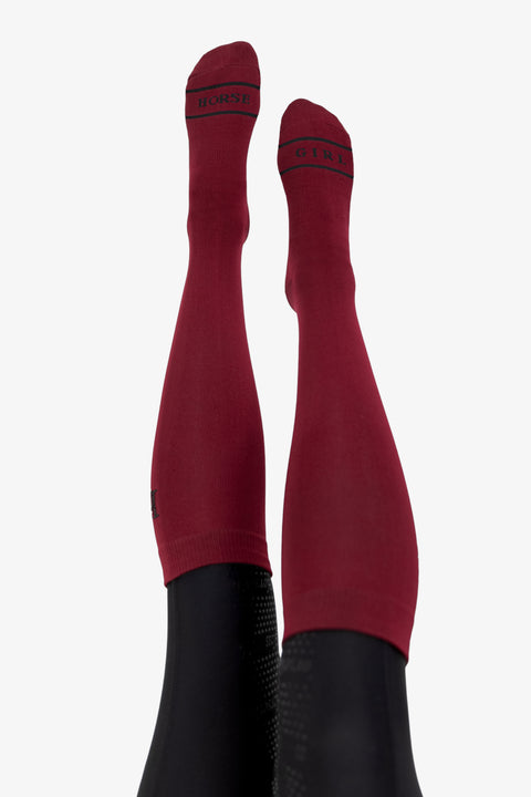 RIDING SOCKS | ROSE BERRY BLACK - HORSE GIRL