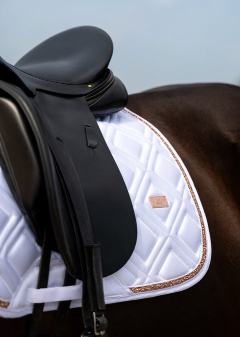 CELINE - DRESSAGE SADDLE PAD | WHITE ROSE GOLD