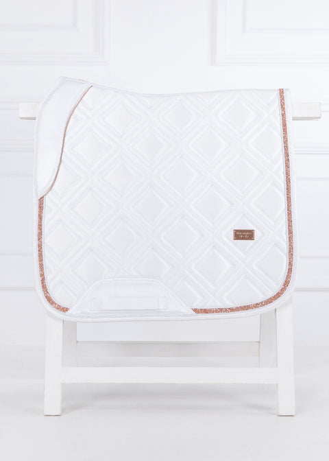 CELINE - DRESSAGE SADDLE PAD | WHITE ROSE GOLD