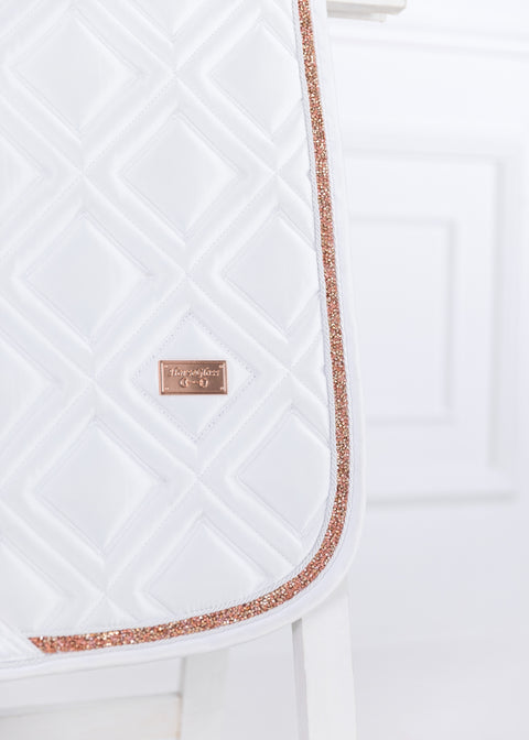 CELINE - DRESSAGE SADDLE PAD | WHITE ROSE GOLD