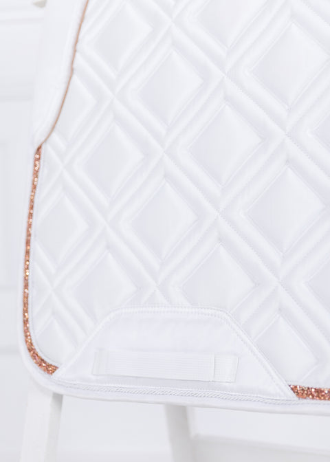 Celine - Dressur 𝐒𝐜𝐡𝐚𝐛𝐫𝐚𝐜𝐤𝐞 | Weiß mit Roségoldene Akzente Swarovski Steine