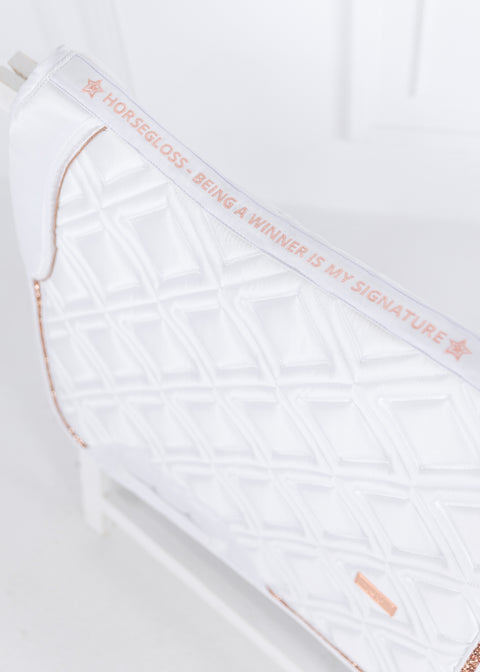 CELINE - DRESSAGE SADDLE PAD | WHITE ROSE GOLD