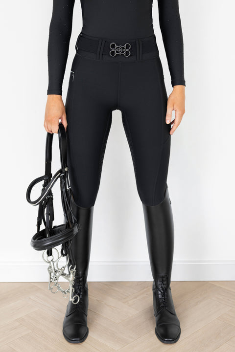 GINNY - BELT |  BLACK - METALLIC BLACK