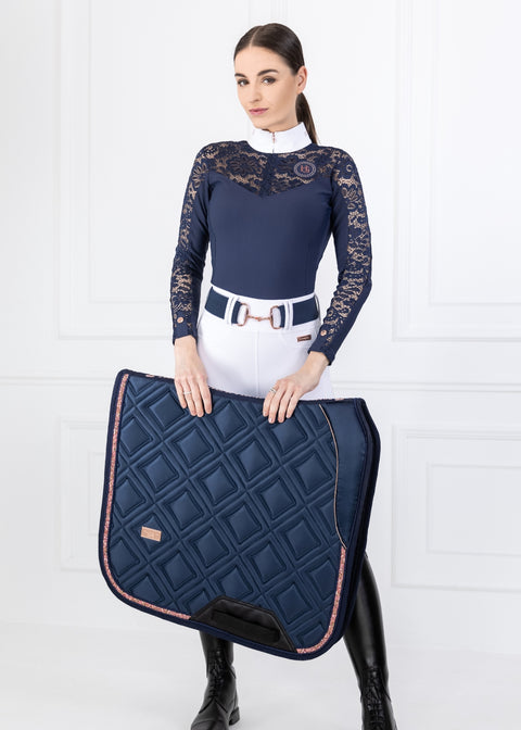 Celine - Navy Reiter 𝐓𝐮𝐫𝐧𝐢𝐞𝐫𝐬𝐡𝐢𝐫𝐭 mit "Roségold" Akzenten