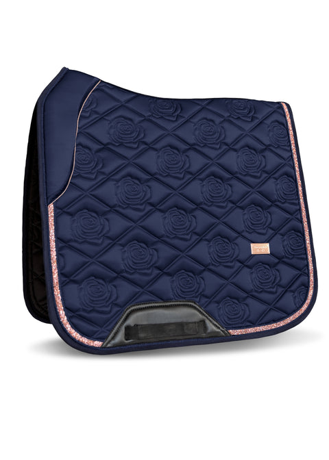 SERENA - DRESSAGE SADDLE PAD | NAVY ROSE GOLD CRYSTALS