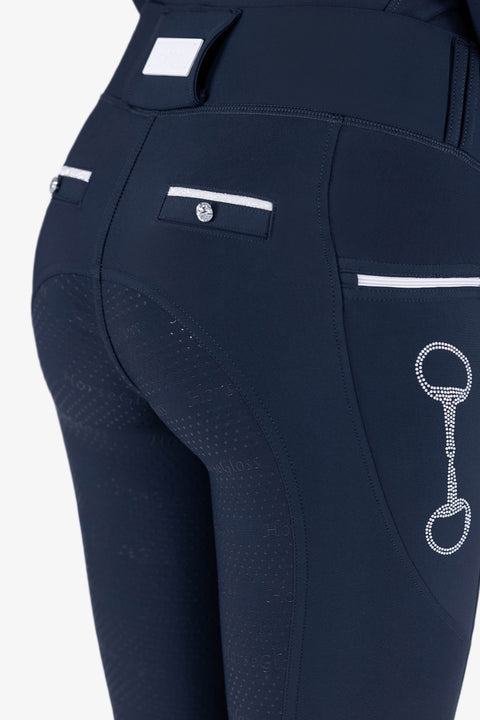 CRYSTAL KYLIE - RIDING LEGGINGS | NAVY - WHITE CRYSTALS