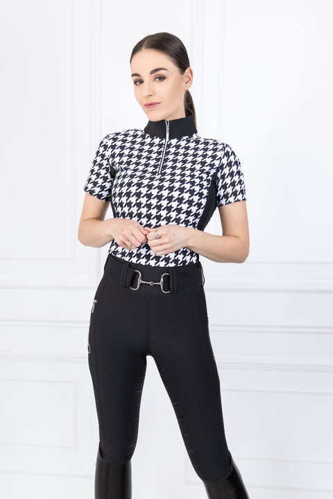 KYLIE - BASE LAYER SHORT SLEEVE | HOUNDSTOOTH