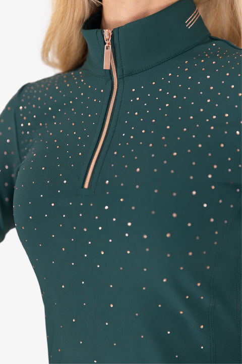 Kylie – Koszulka jeździecka z długim rękawem | La Lune Różowe złoto crystal