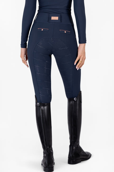 KYLIE - RIDING LEGGINGS | NAVY ROSE GOLD
